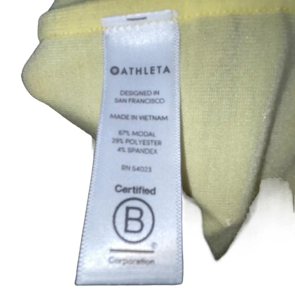 Athleta Yellow Tank Top Women’s Size Medium Hi Low Workout Activewear - Picture 4 of 5